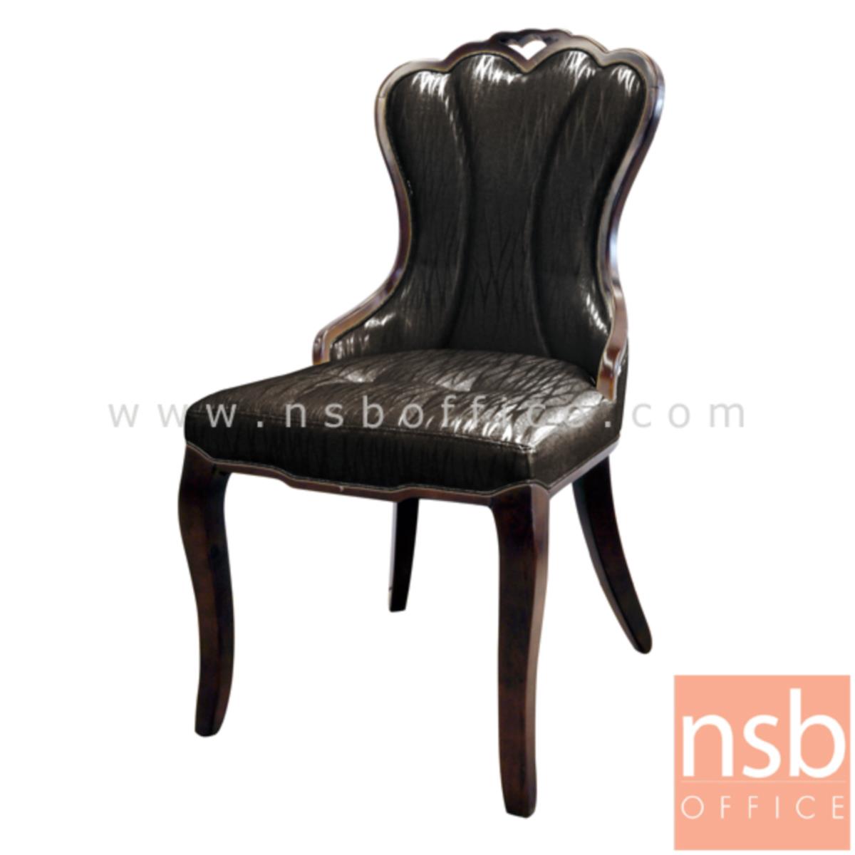 B22A115:เก้าอี้ไม้ที่หนังหุ้มหนังเทียม รุ่น FST-1213 ขาไม้