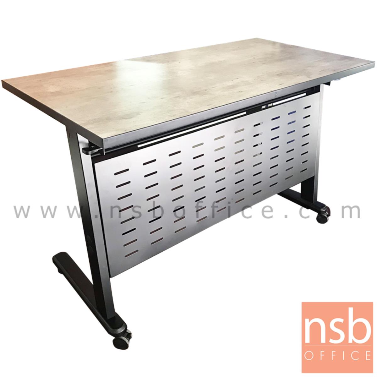 A18A093:โต๊ะพับล้อเลื่อน 120W*60D cm CN-026  พร้อมบังตาเหล็กและที่วางของด้านใต้