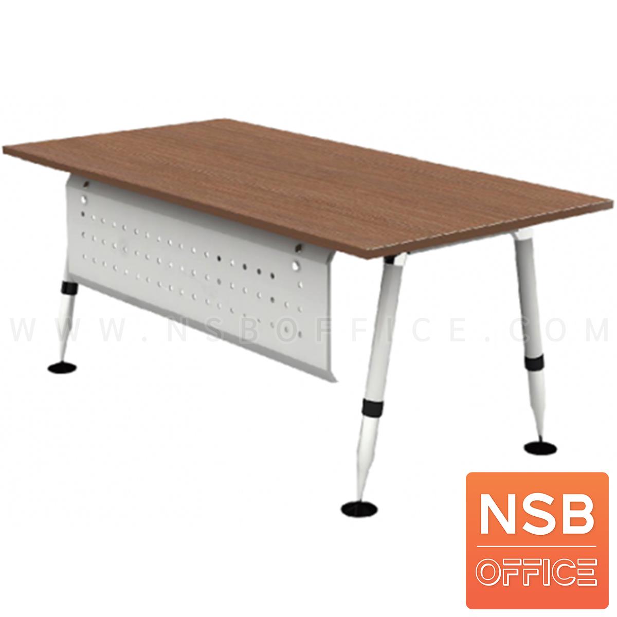 A29A001:โต๊ะผู้บริหารทรงสี่เหลี่ยม รุ่น HB-DK04-1890  ขนาด 180W cm. ขาเหล็กสีขาวปลายโครเมียม