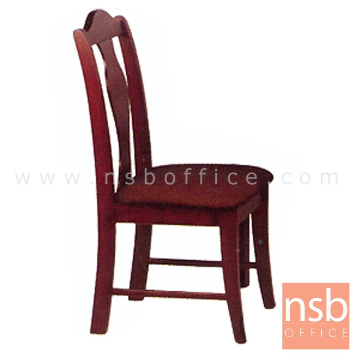 G14A043:เก้าอี้ไม้ยางพาราที่นั่งหุ้มหนังเทียม  รุ่น Webster (เว็บสเตอร์) ขาไม้ 