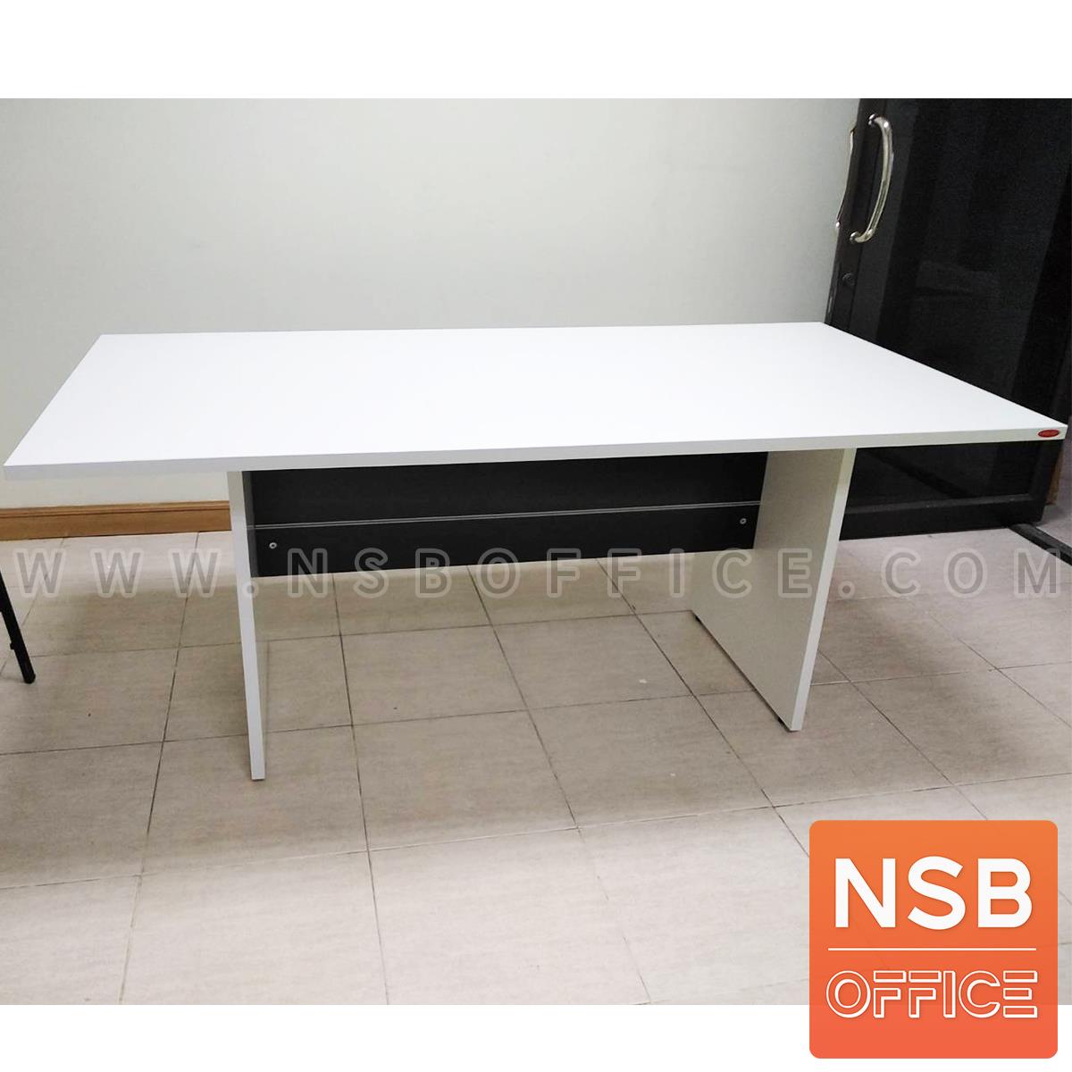 โต๊ะทำงาน  รุ่น Brizo (บริโซ่) สำหรับ 6 ,7 ,8 ที่นั่ง ขนาด 180W cm.  เมลามีน สีเวงเก้-ขาว