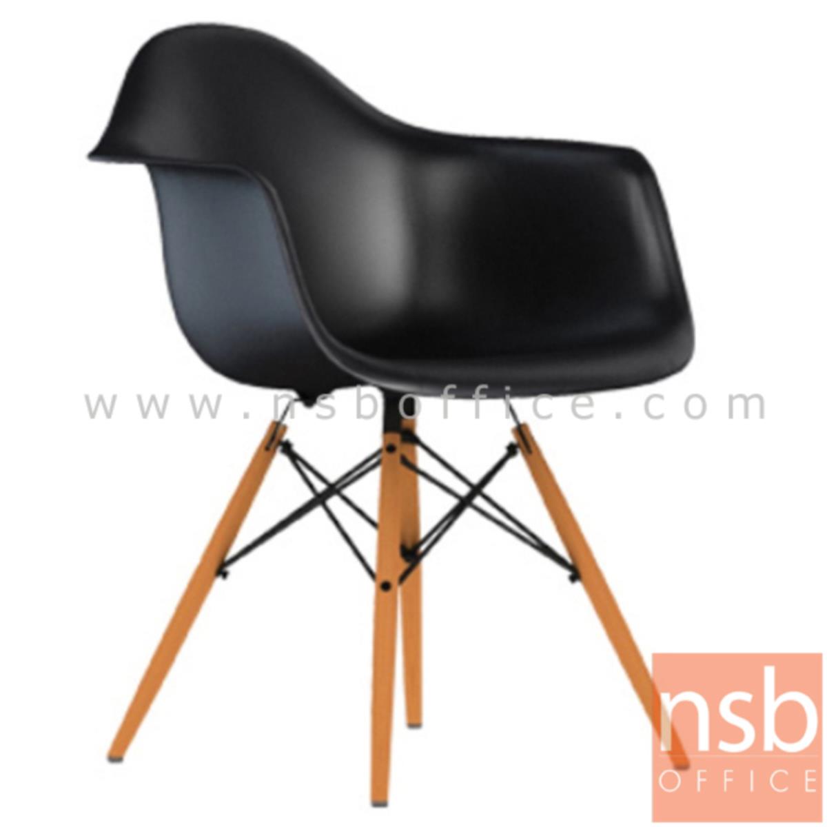B05A089:เก้าอี้โมเดิร์นโพลี่ รุ่น Nazario (นาซารีโอ) ขนาด 62W cm. โครงเหล็กเส้นพ่นดำ ขาไม้สีบีช