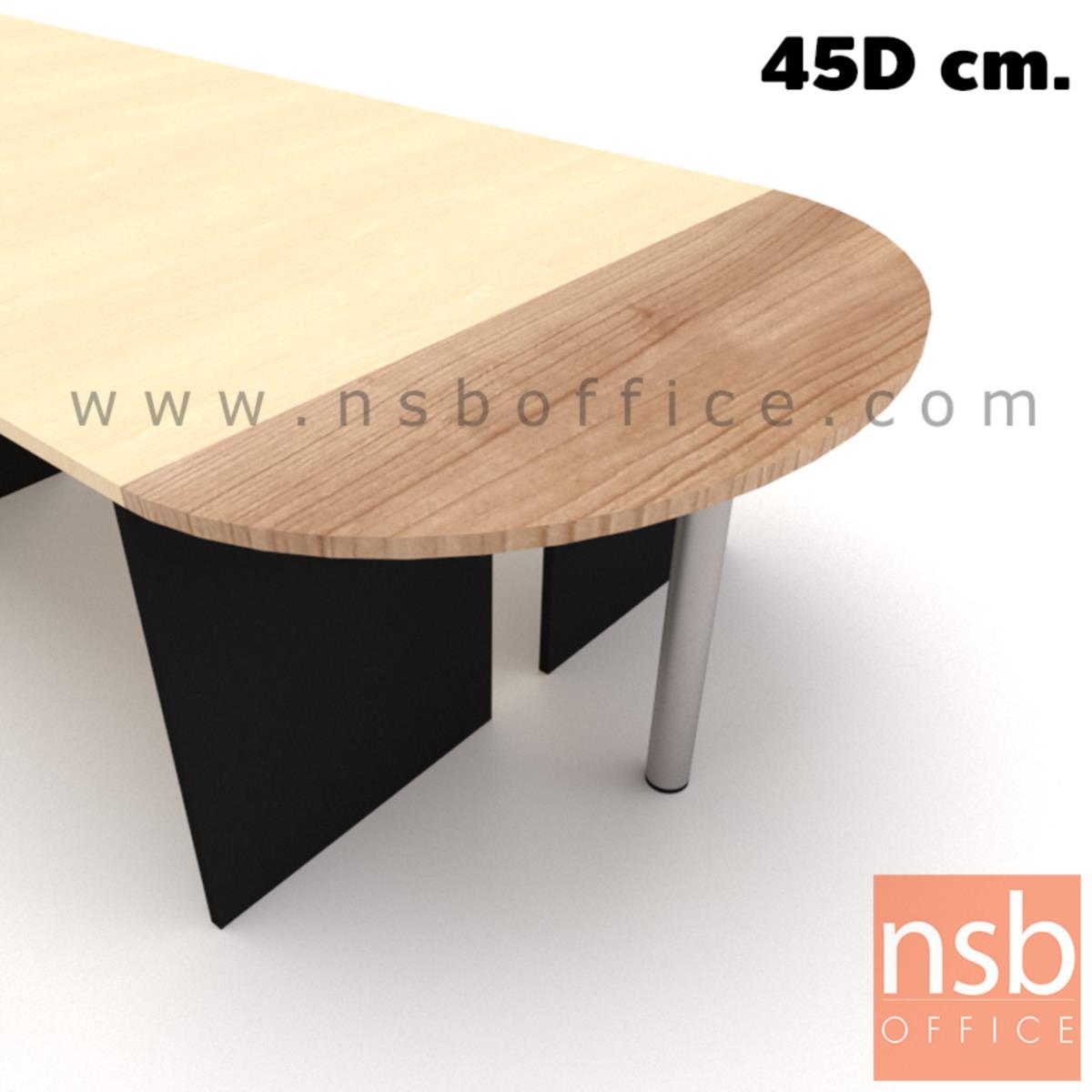 A04A060:โต๊ะเข้ามุมหัวโค้งแต่ไม่ครึ่งวงกลม รุ่น NSB-2045 ขนาด 120W ,150W ,160W*45D cm.  ขากลมโครเมี่ยม