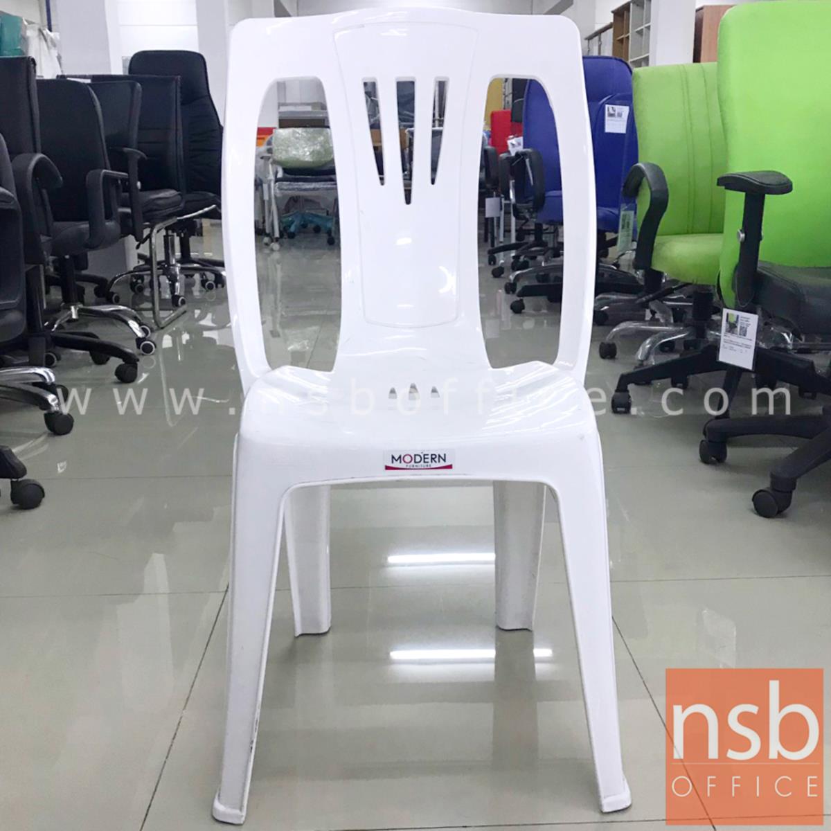 L02A195:เก้าอี้พลาสติกล้วนสีขาว  ขนาด 37W*80H cm. (STOCK-1 ตัว)