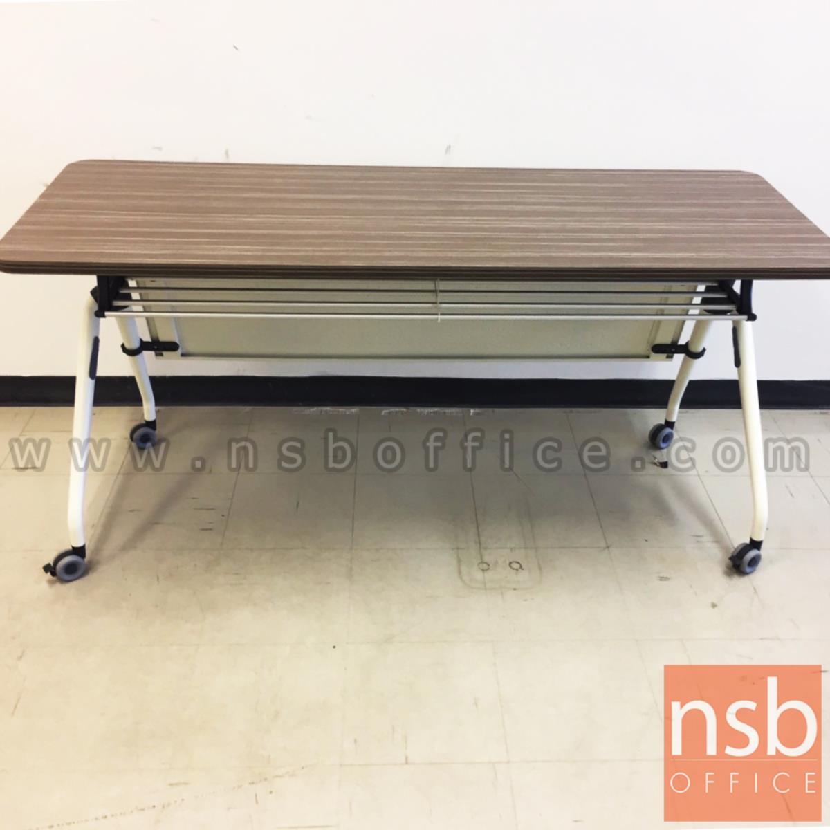 โต๊ะประชุมพับเก็บได้ล้อเลื่อน รุ่น TY-860 ขนาด 160W ,180W*(60D, 80D) cm.  พร้อมบังโป๊และตะแกรงวางของ