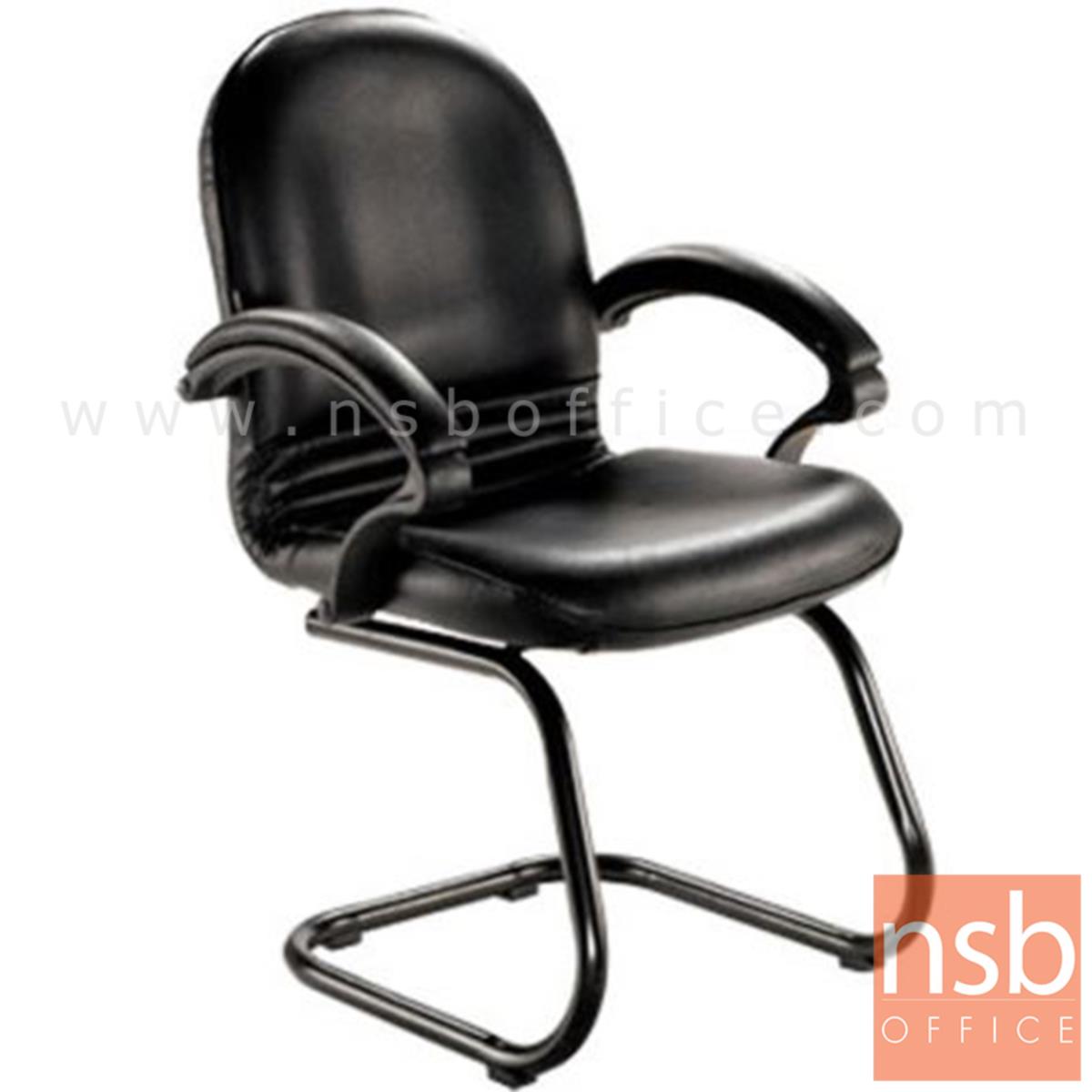 B04A156:เก้าอี้รับแขกขาตัวซี รุ่น Red Ribbon 2  ขาเหล็กพ่นดำ
