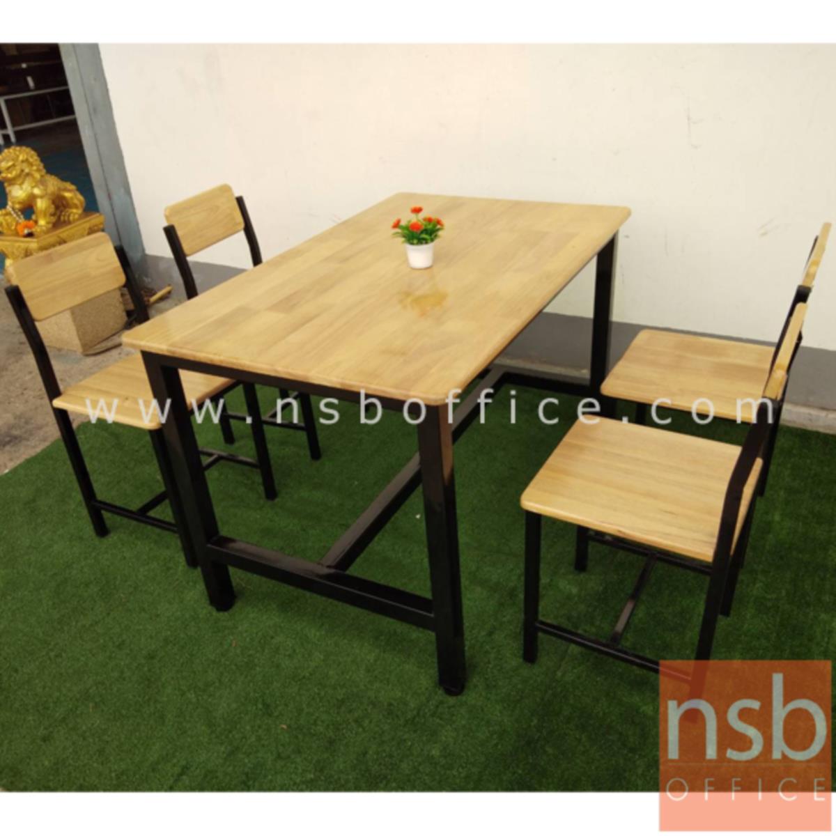 ชุดโต๊ะรับประทานอาหารหน้าไม้ยางพารา 4 ที่นั่ง รุ่น MPT-125 ขนาด 120W cm. พร้อมเก้าอี้