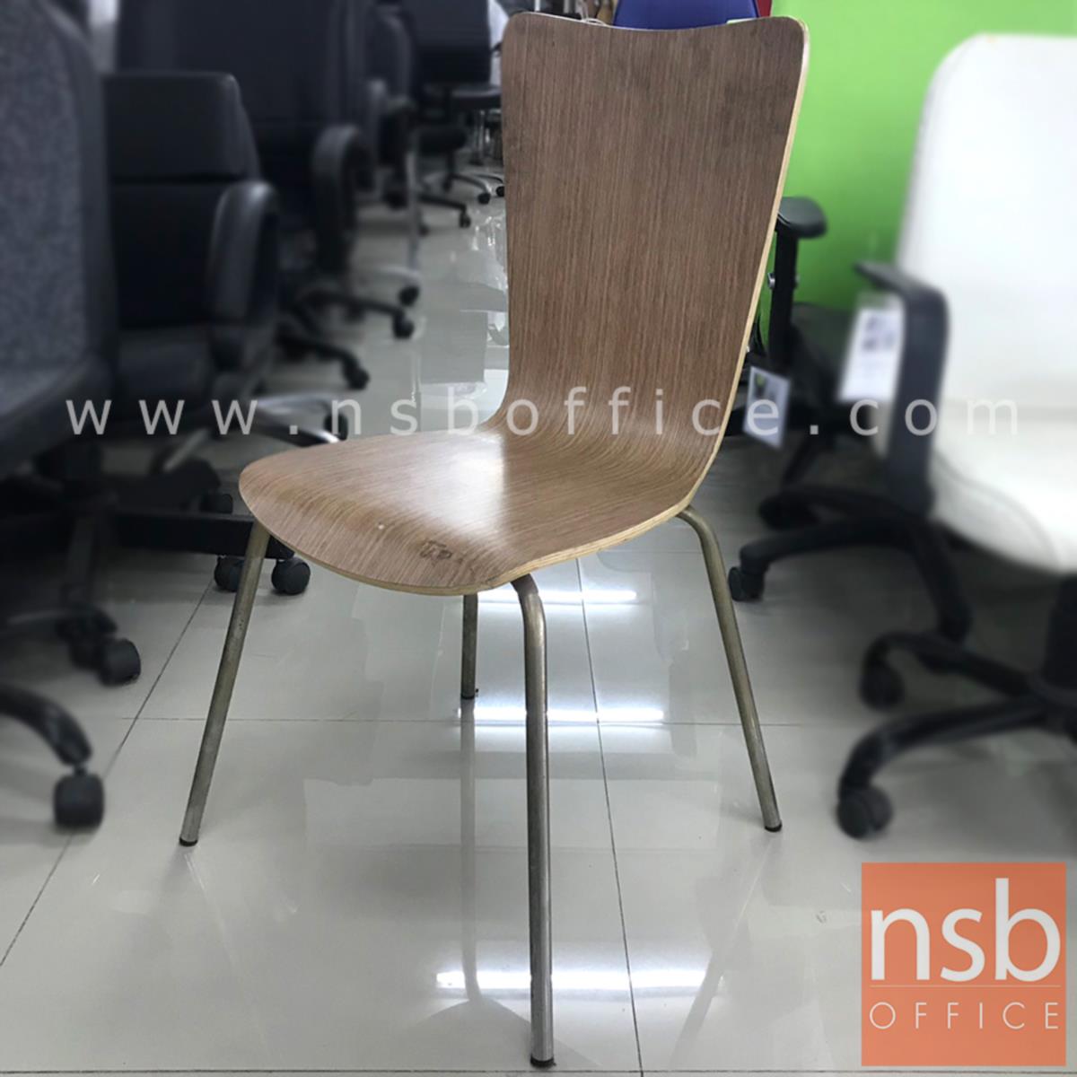 เก้าอี้ไม้ รุ่น NSB-CHAIR26 ขนาด 39W*87H cm. โครงเหล็กชุบโครเมี่ยม (STOCK-1 ตัว)