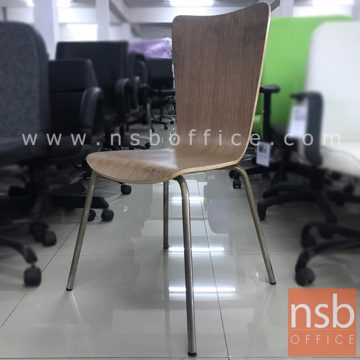 L02A312:เก้าอี้ไม้ รุ่น NSB-CHAIR26 ขนาด 39W*87H cm. โครงเหล็กชุบโครเมี่ยม (STOCK-1 ตัว)
