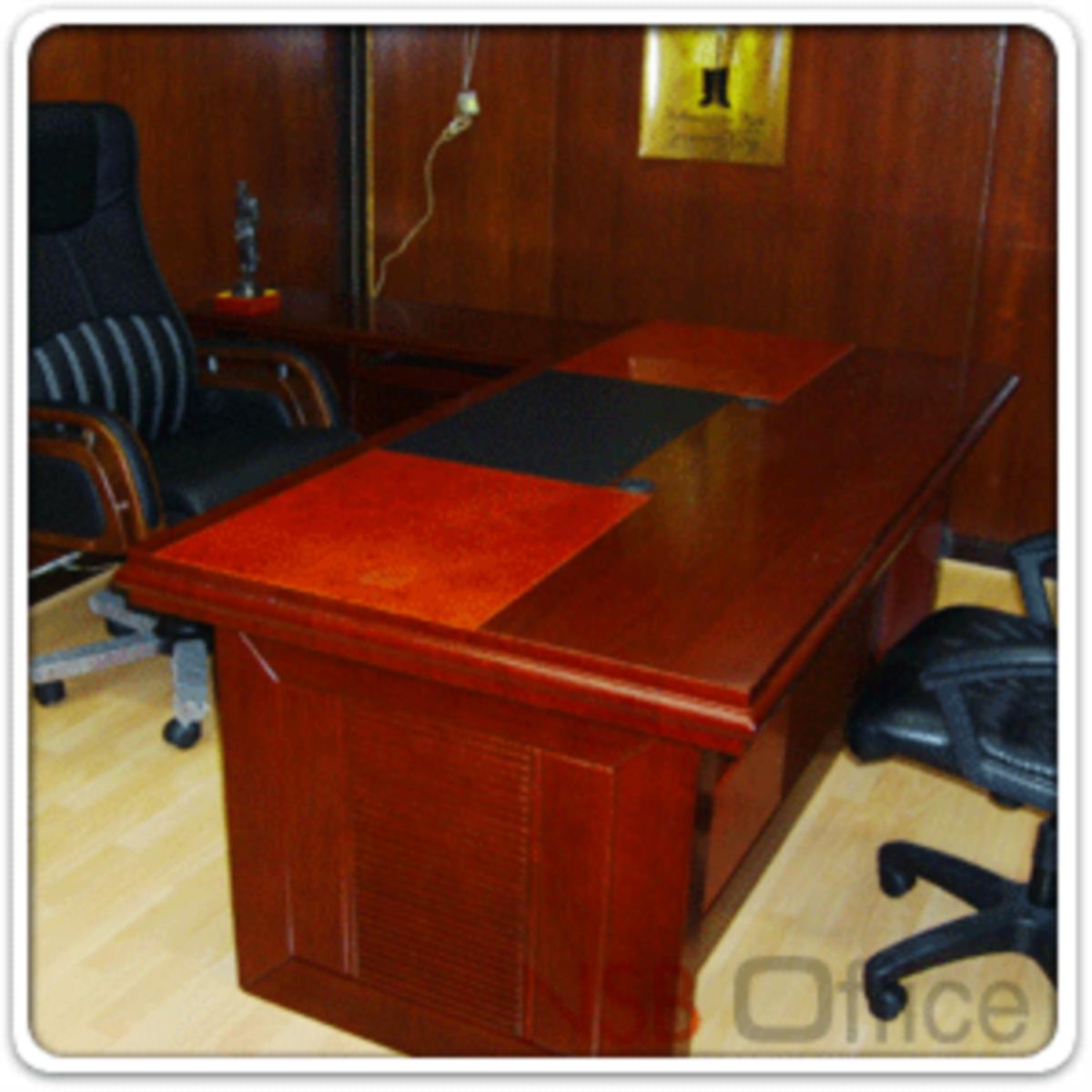โต๊ะผู้บริหารตัวแอล  รุ่น Regent (เรเจนท์) ขนาด 180W cm. พร้อมตู้ลิ้นชักและตู้ข้างโต๊ะ