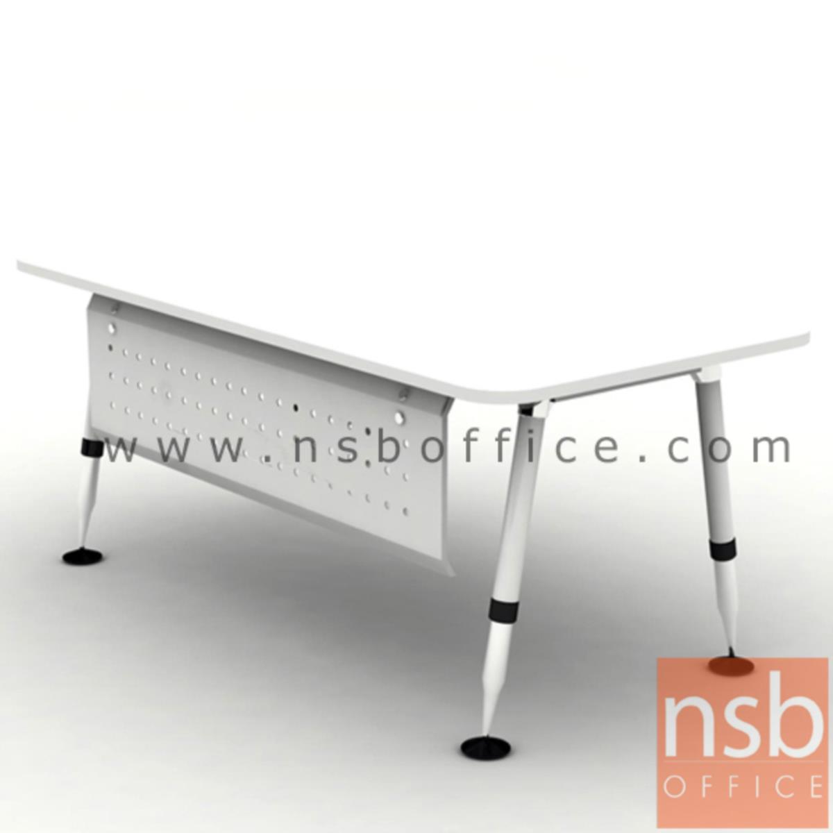 โต๊ะผู้บริหารทรงสี่เหลี่ยม รุ่น HB-DK04-1890  ขนาด 180W cm. ขาเหล็กสีขาวปลายโครเมียม