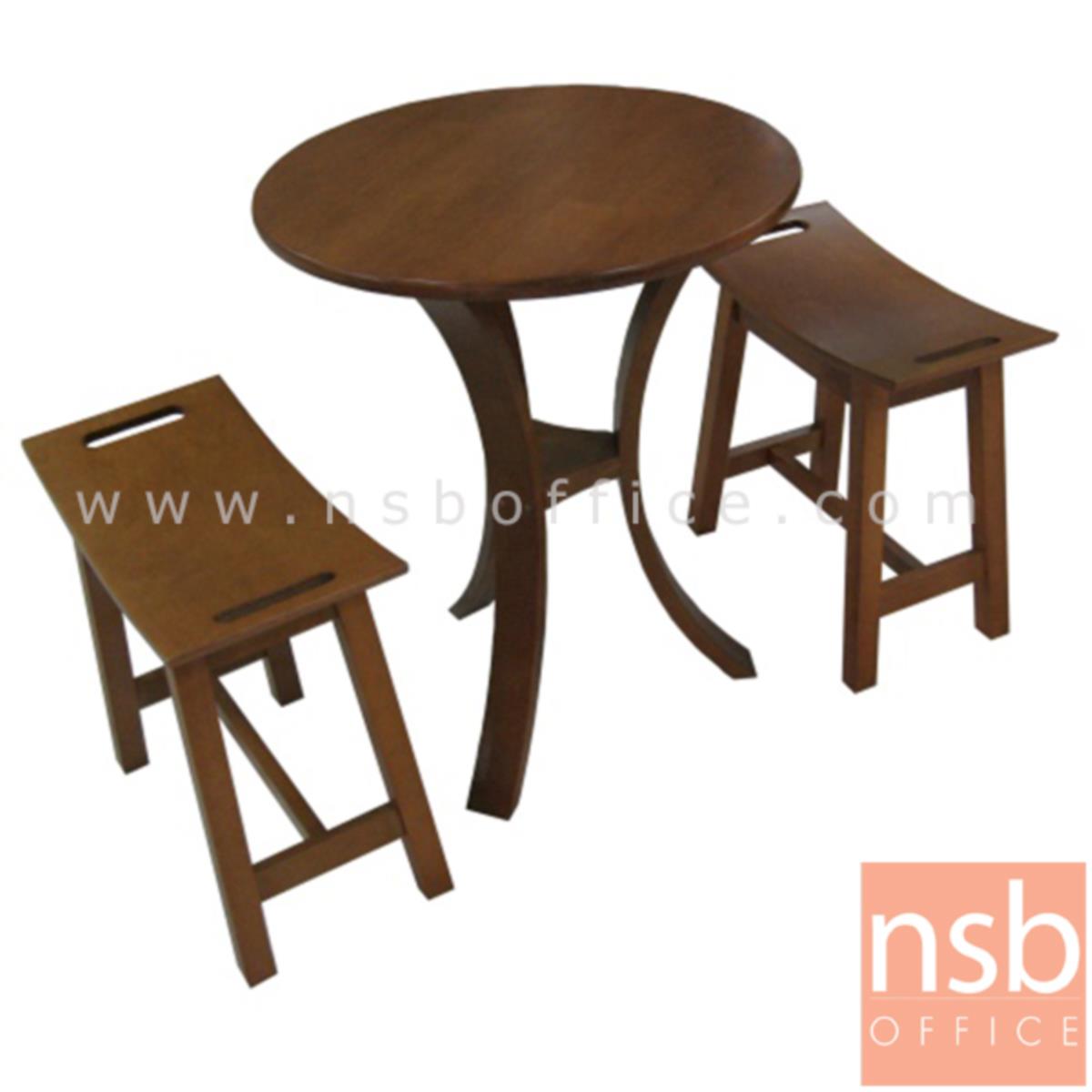 L01A099: ชุดโต๊ะกาแฟฟิวชันไม้ยาง สีโอ๊ค ขนาดโต๊ะ 60*60*75 ซม.   