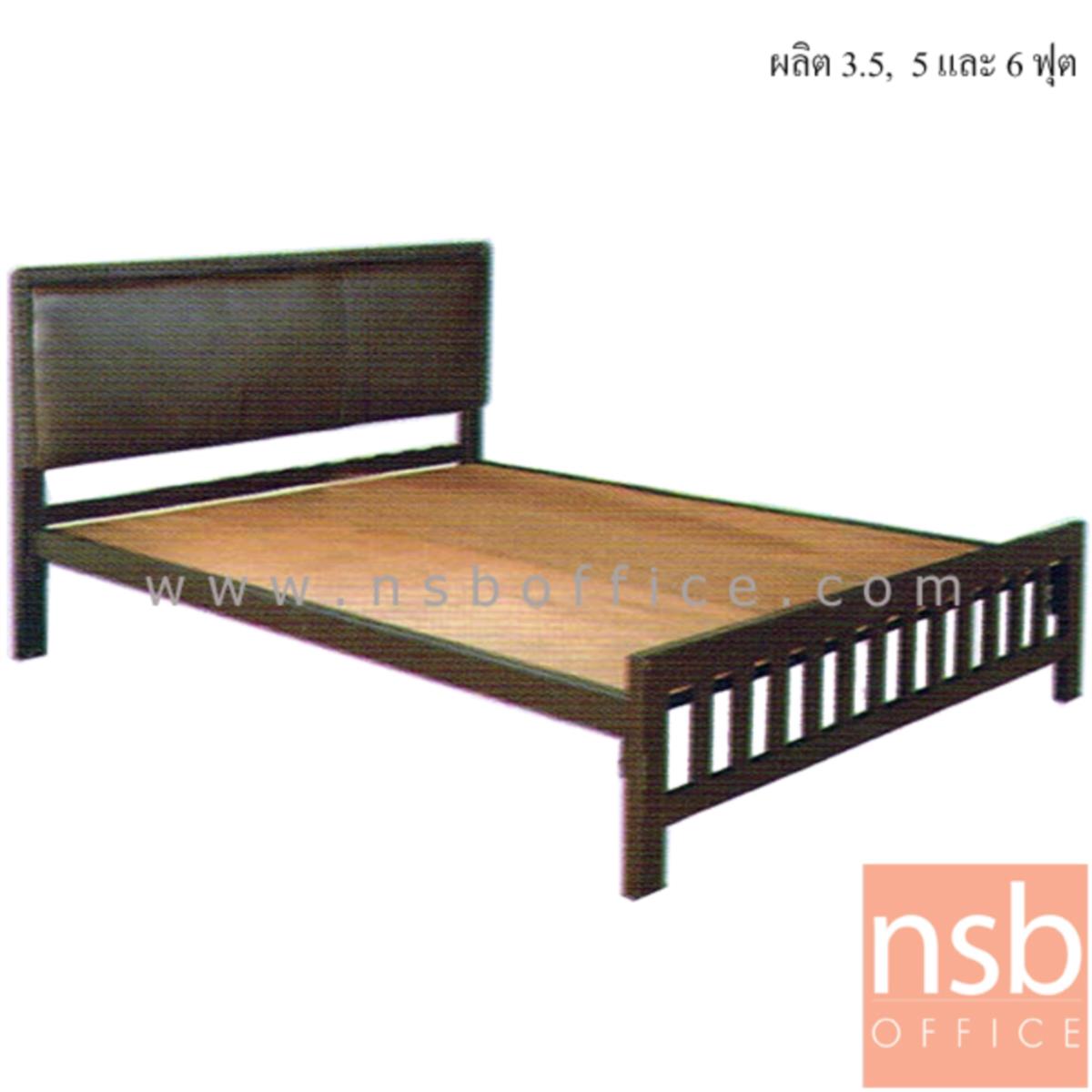 G11A260:เตียงเหล็ก หัวเตียงสูงบุหนังเทียม  รุ่น Rosemarie (โรสแมรี) (ผลิต 3.5, 5 และ 6 ฟุต) พร้อมแผ่นไม้ปูเตียง