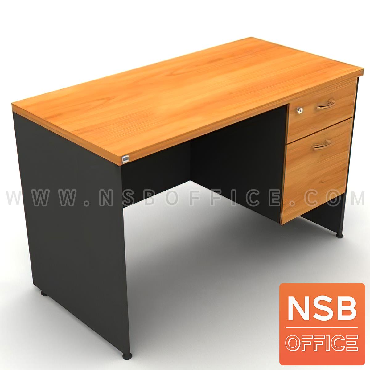 โต๊ะทำงาน 2 ลิ้นชัก  รุ่น Kirshner ขนาด 150W cm. เมลามีน สีเชอร์รี่ดำ