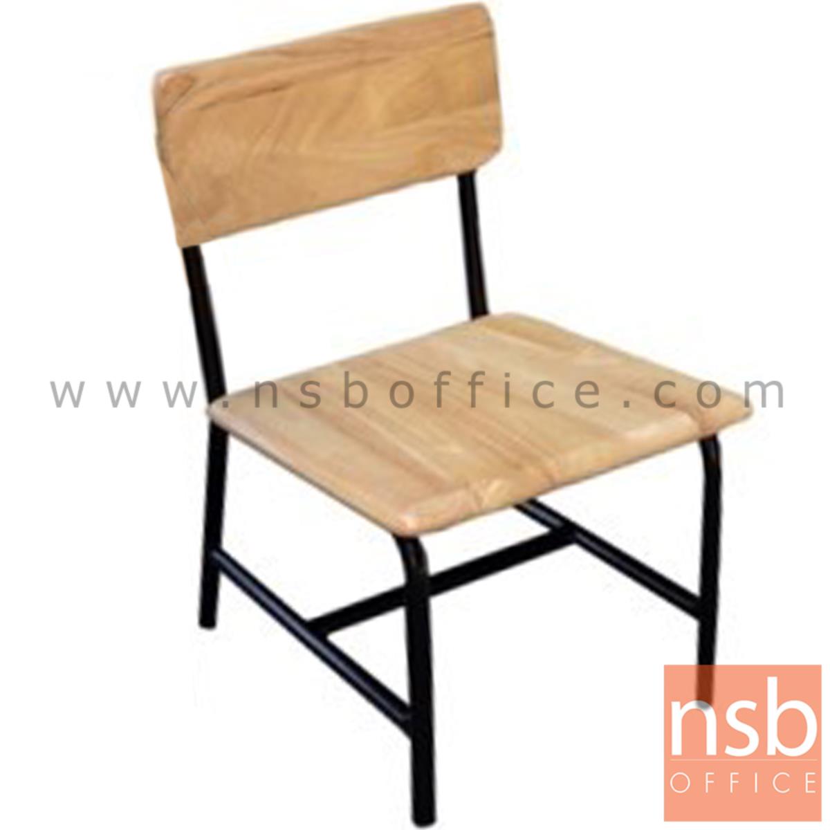 A17A054:เก้าอี้นักเรียน ไม้ยางพาราโครงเหล็ก  ขนาด 38W cm. 