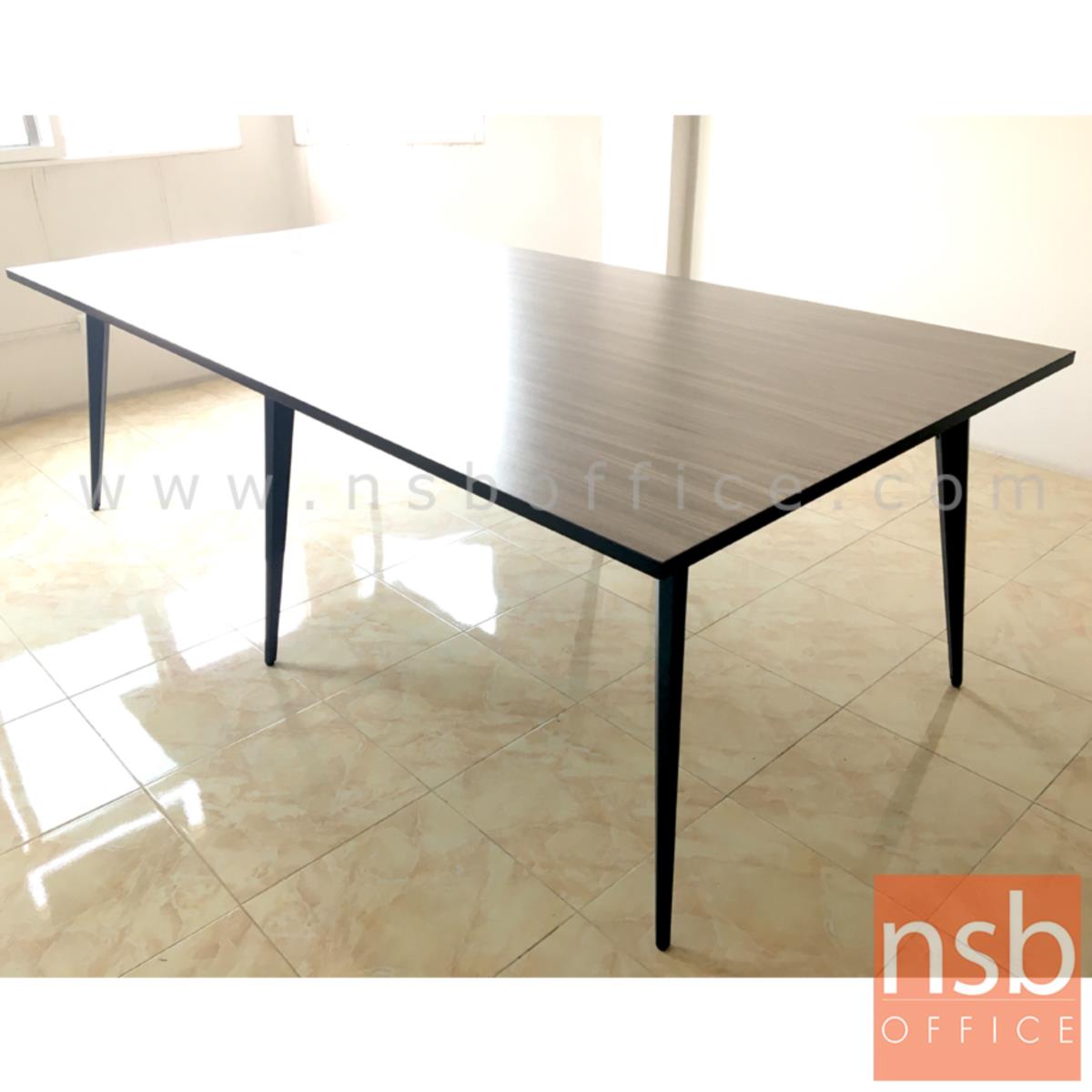 โต๊ะประชุมทรงสี่เหลี่ยม รุ่น SKYLINE ขนาด 240W cm. ขาปลายเรียวหกเหลี่ยม สีเทาฟ้า