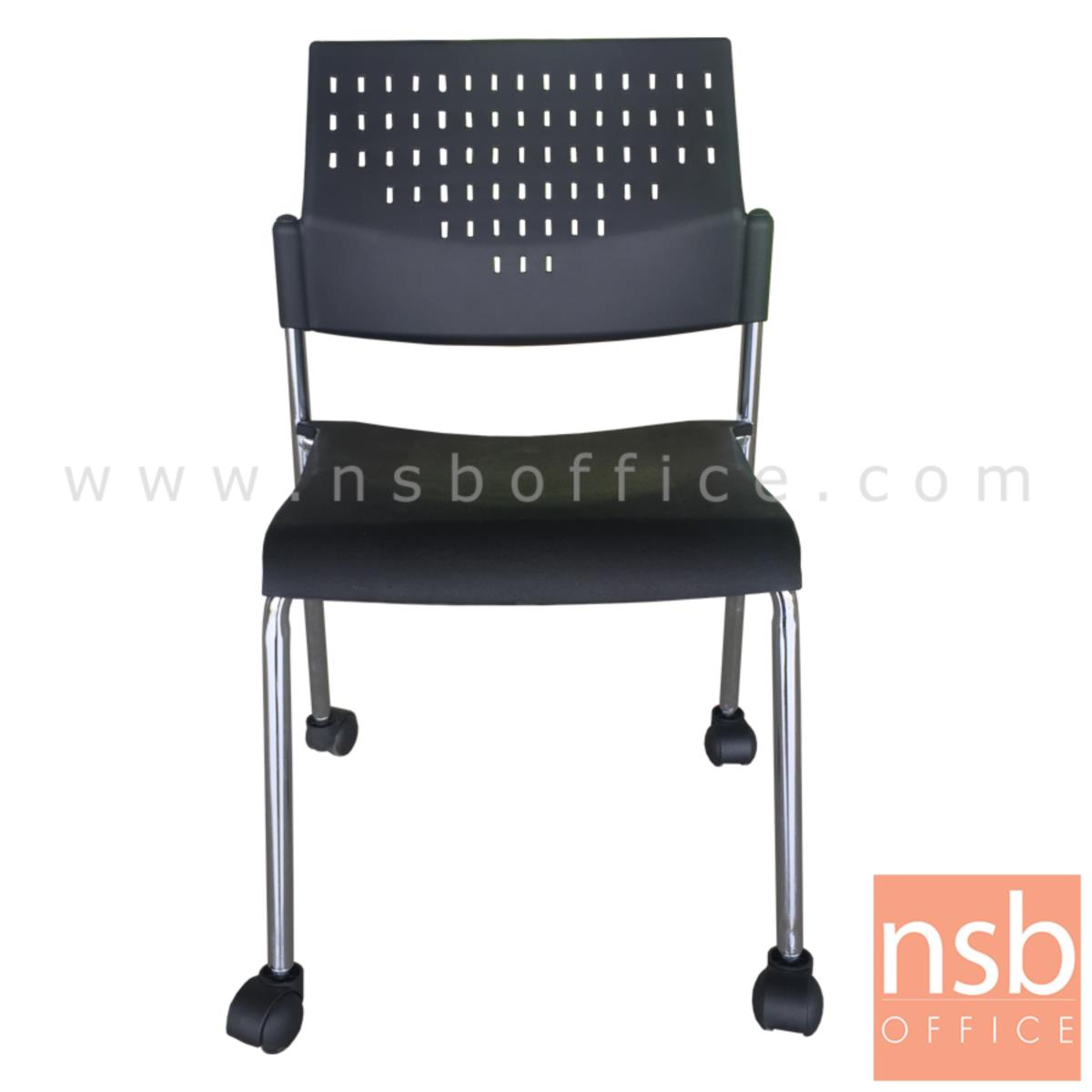 B29A054:เก้าอี้อเนกประสงค์เฟรมโพลี่ รุ่น Steelbeak (สตีลบีค)  ขาเหล็กชุบโครเมี่ยม ล้อเลื่อน
