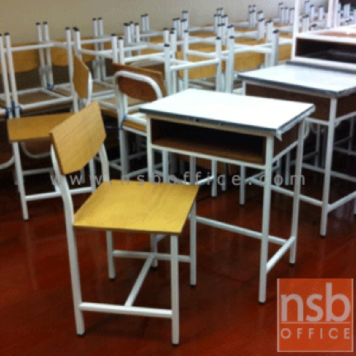 A17A016:ชุดโต๊ะและเก้าอี้นักเรียน   ระดับอนุบาล ประถม มัธยม  โครงเหล็กสีขาว