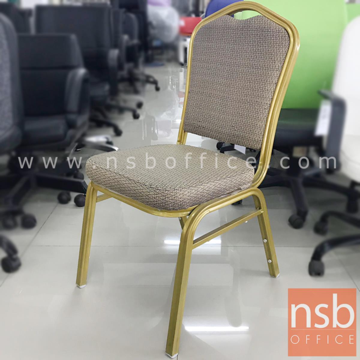 L02A295:เก้าอี้โมเดิร์นหุ้มผ้า รุ่น NSB-CHAIR10 ขนาด 43W*90H cm. โครงสีทอง (STOCK-1 ตัว)