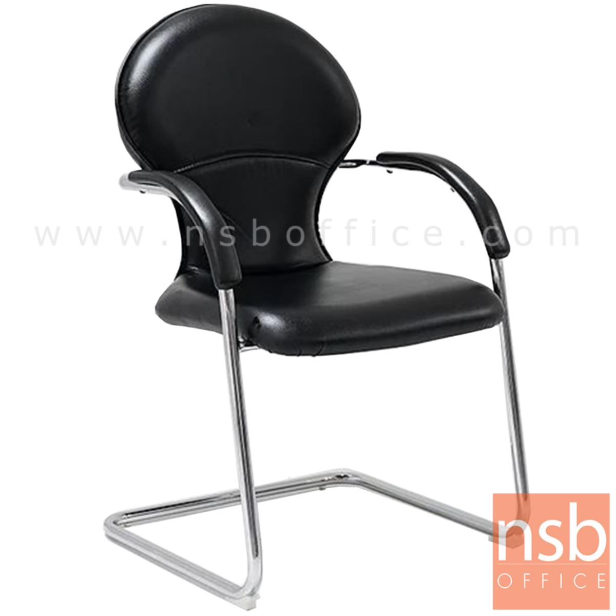 B04A026:เก้าอี้รับแขกขาตัวซี รุ่น Flack (แฟล็ก)  ขาเหล็กชุบโครเมี่ยม