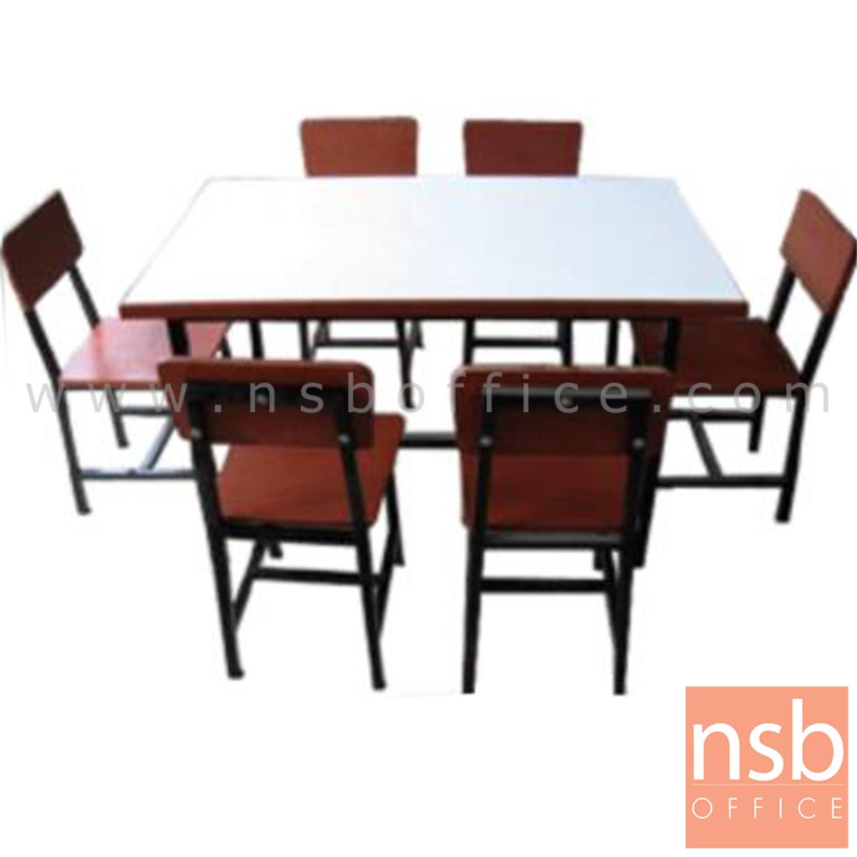 A17A015:ชุดโต๊ะและเก้าอี้กิจกรรม   ระดับอนุบาล พร้อมเก้าอี้ 6 ตัว 