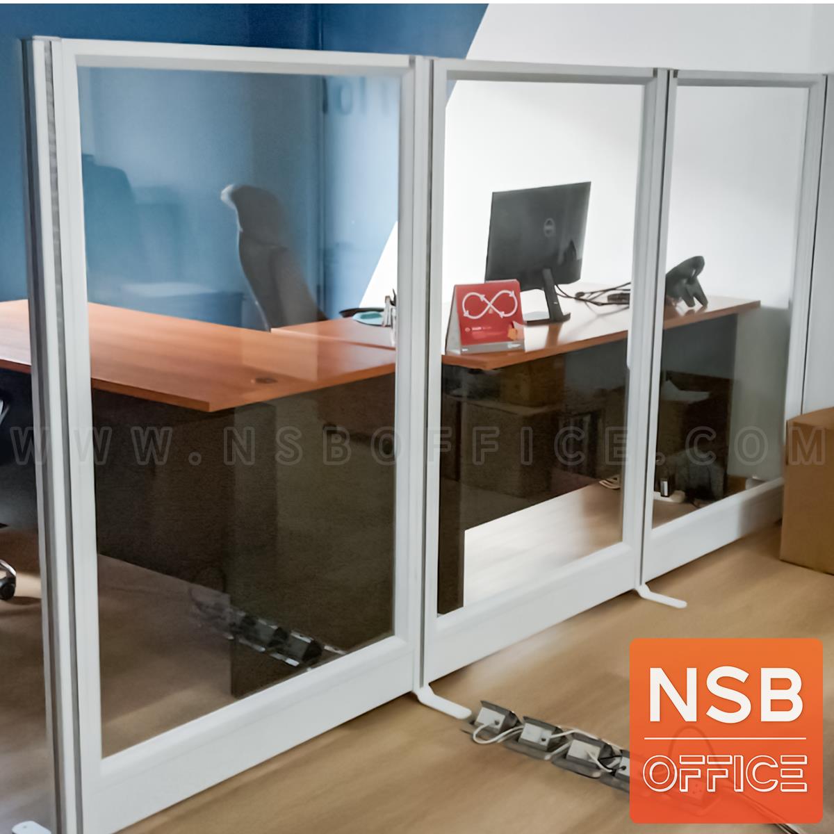 พาร์ทิชั่นแบบกระจกใสล้วนทั้งแผง P-01 NSB สูง 160 ซม. พร้อมเสาเริ่ม