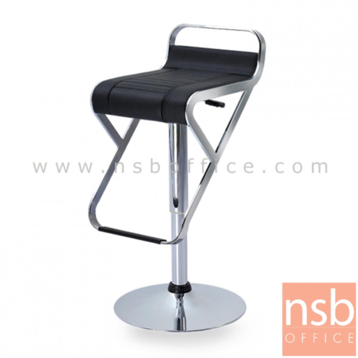 B09A155:เก้าอี้บาร์สูงหนังเทียม รุ่น Janith (เจนิธ) ขนาด 35.8W cm. ขาโครเมี่ยมฐานจานกลม