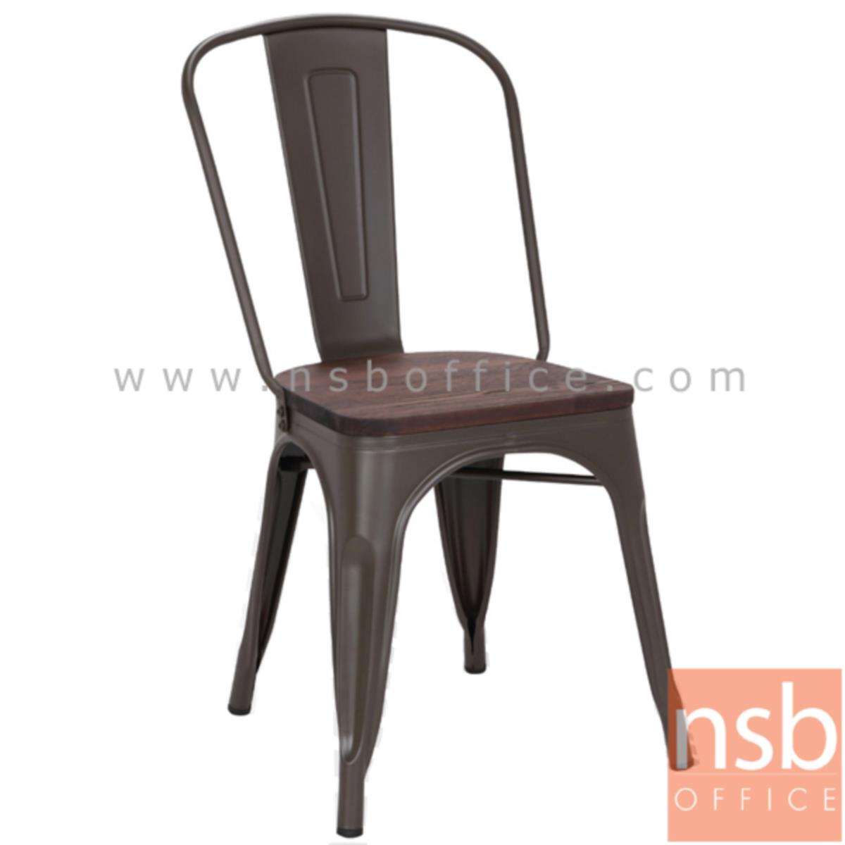 B29A243:เก้าอี้โมเดิร์นเหล็กที่นั่งไม้ รุ่น Rubin  