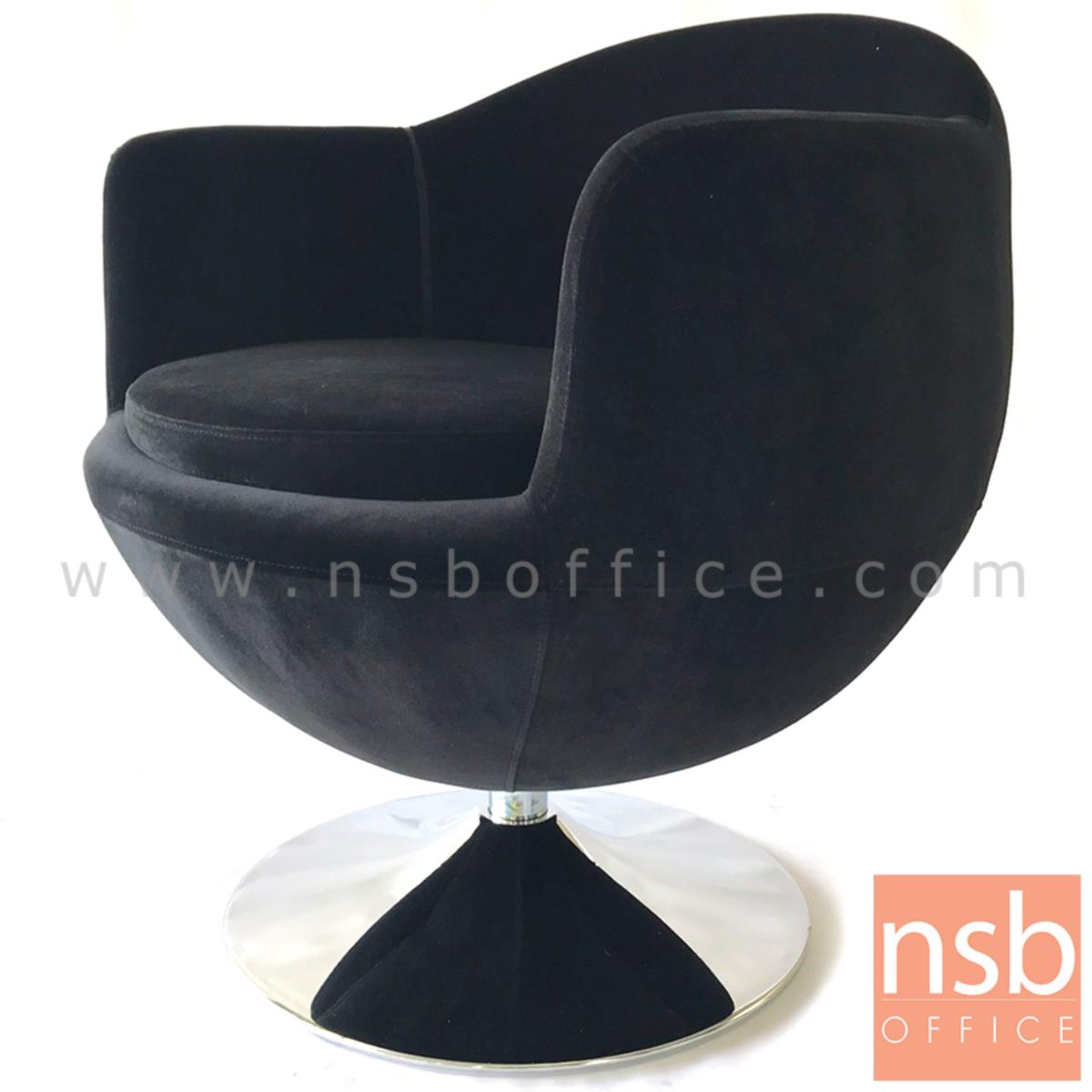 B15A047:เก้าอี้โมเดิร์นหุ้มผ้า รุ่น velvet (เวลเวท)  โครงขาจานเหล็กชุบโครเมี่ยม