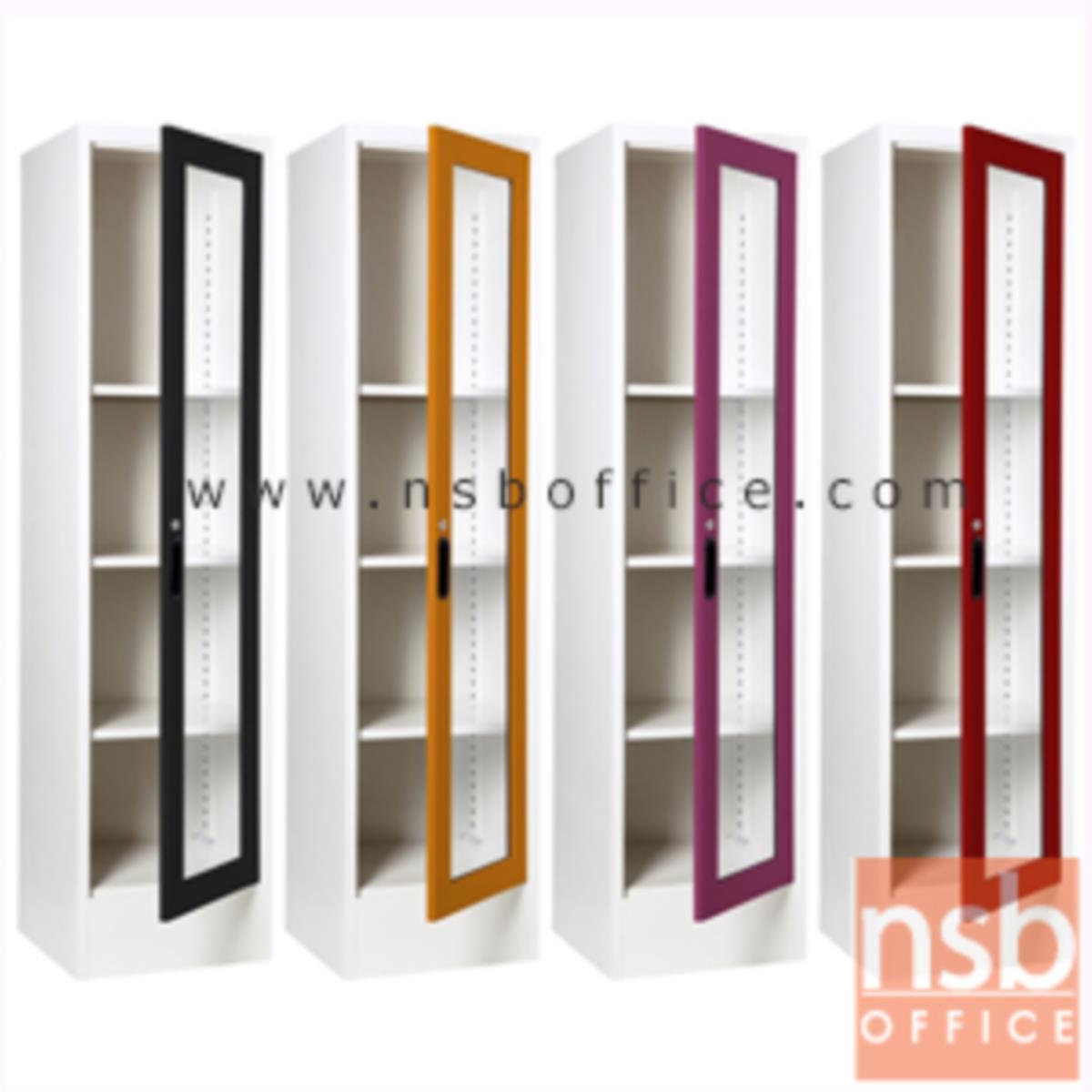 E24A002:ตู้เหล็กอเนกประสงค์ 1 บานเปิดกระจกสูง 4 ช่อง ( 44W*40.7D*176H cm) รุ่น LT-004   