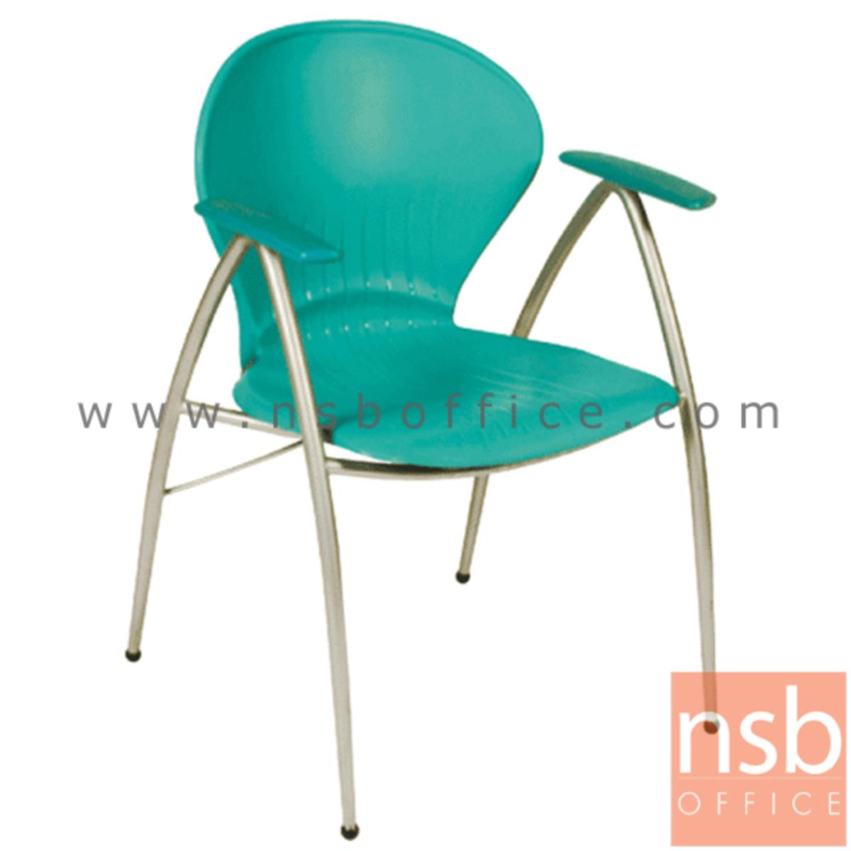 B05A070:เก้าอี้อเนกประสงค์เฟรมโพลี่ รุ่น A766-166  ขาเหล็กพ่นสีเทา