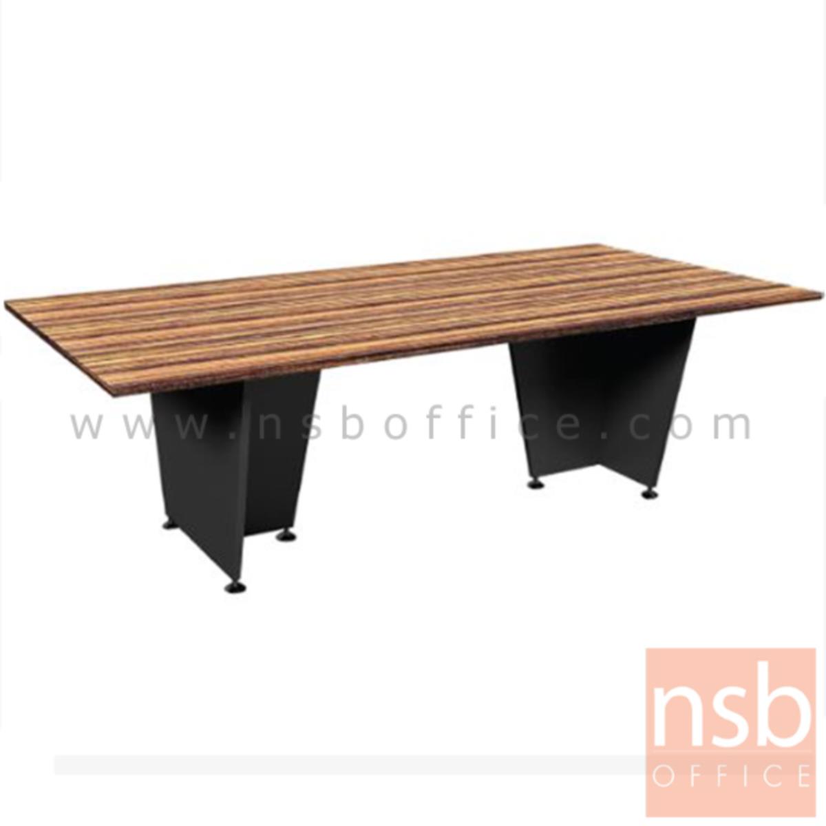 A26A022:โต๊ะประชุม  รุ่น Coralina (คอราลิน่า) ขนาด 240W cm. ขาไม้ สีลายไม้ซีบราโน่ตัดดำ ไม่มีขอบ
