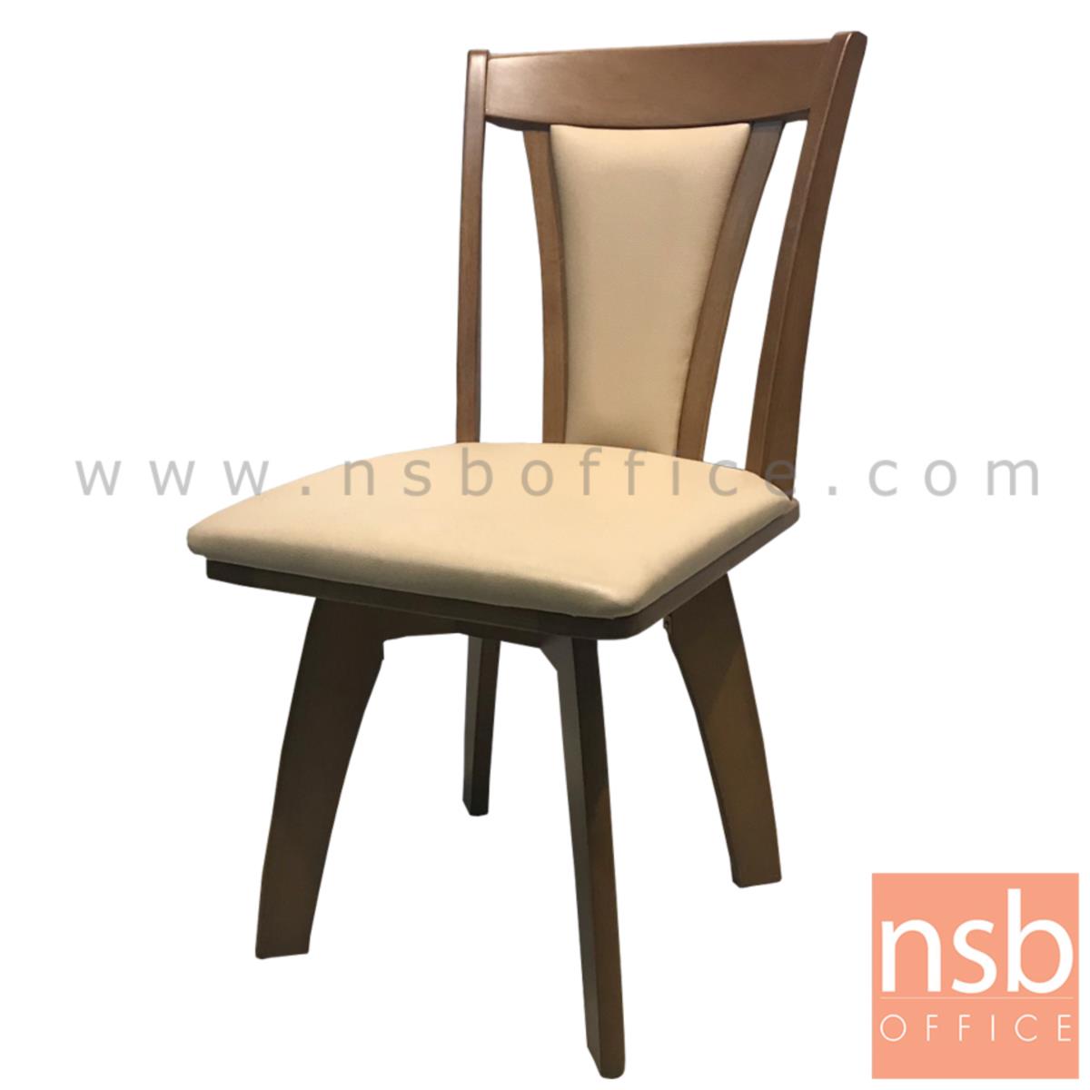 B22A162:เก้าอี้ไม้ที่นั่งหนังเทียม รุ่น NSB-42 ขนาด 42W cm. 