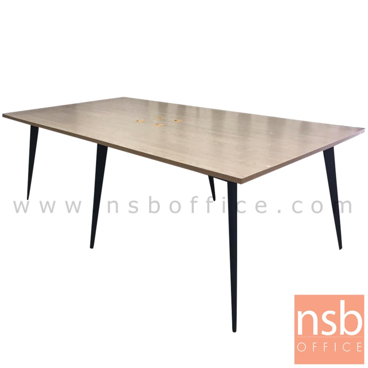 A05A196:โต๊ะประชุมทรงสี่เหลี่ยม รุ่น SKYLINE ขนาด 240W cm. ขาปลายเรียวหกเหลี่ยม สีเทาฟ้า