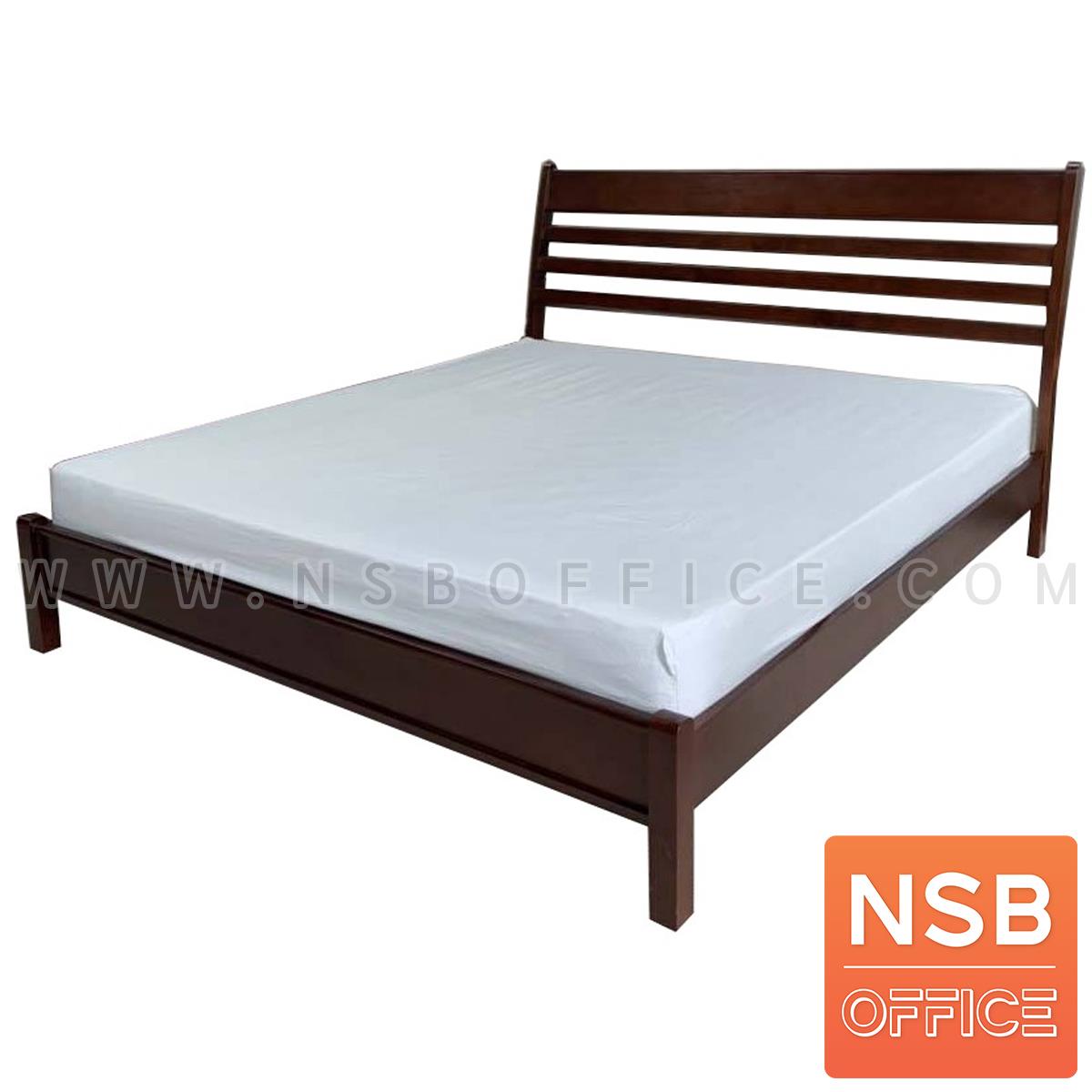 G12A306:เตียงไม้ยางพารา รุ่น PP (พีพี) ขนาด 3.5, 5, 6 ฟุต หัวเตียงไม้