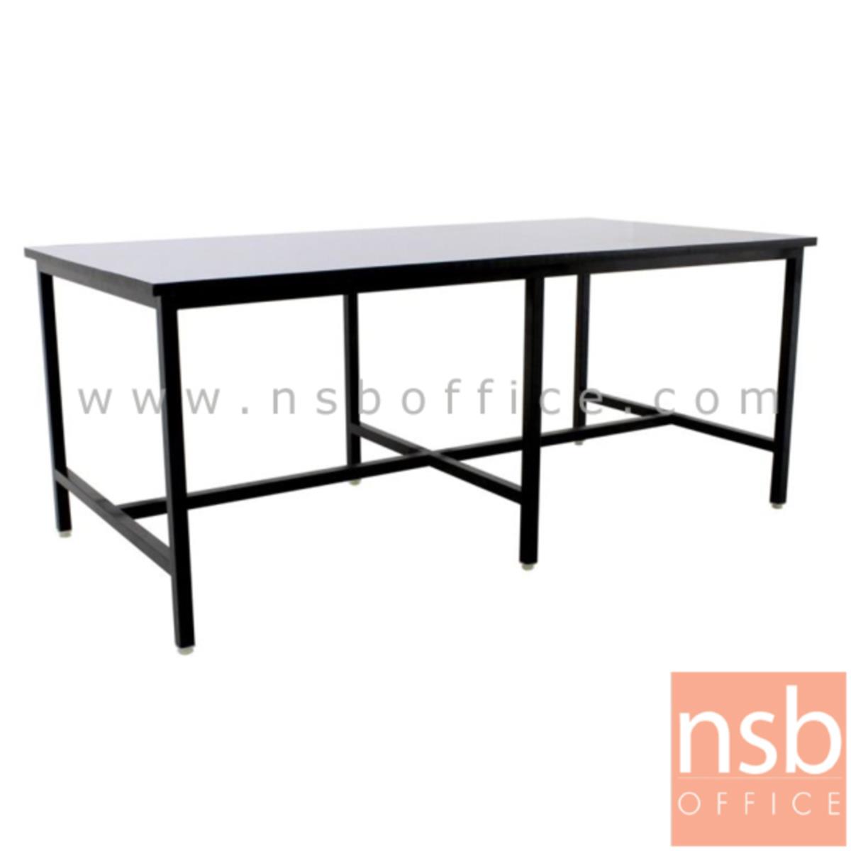 A35A010:โต๊ะโรงอาหารหน้าโฟเมก้าขาว  ขนาด 120W, 150W, 180W cm.  โครงขาเหล็กดำ