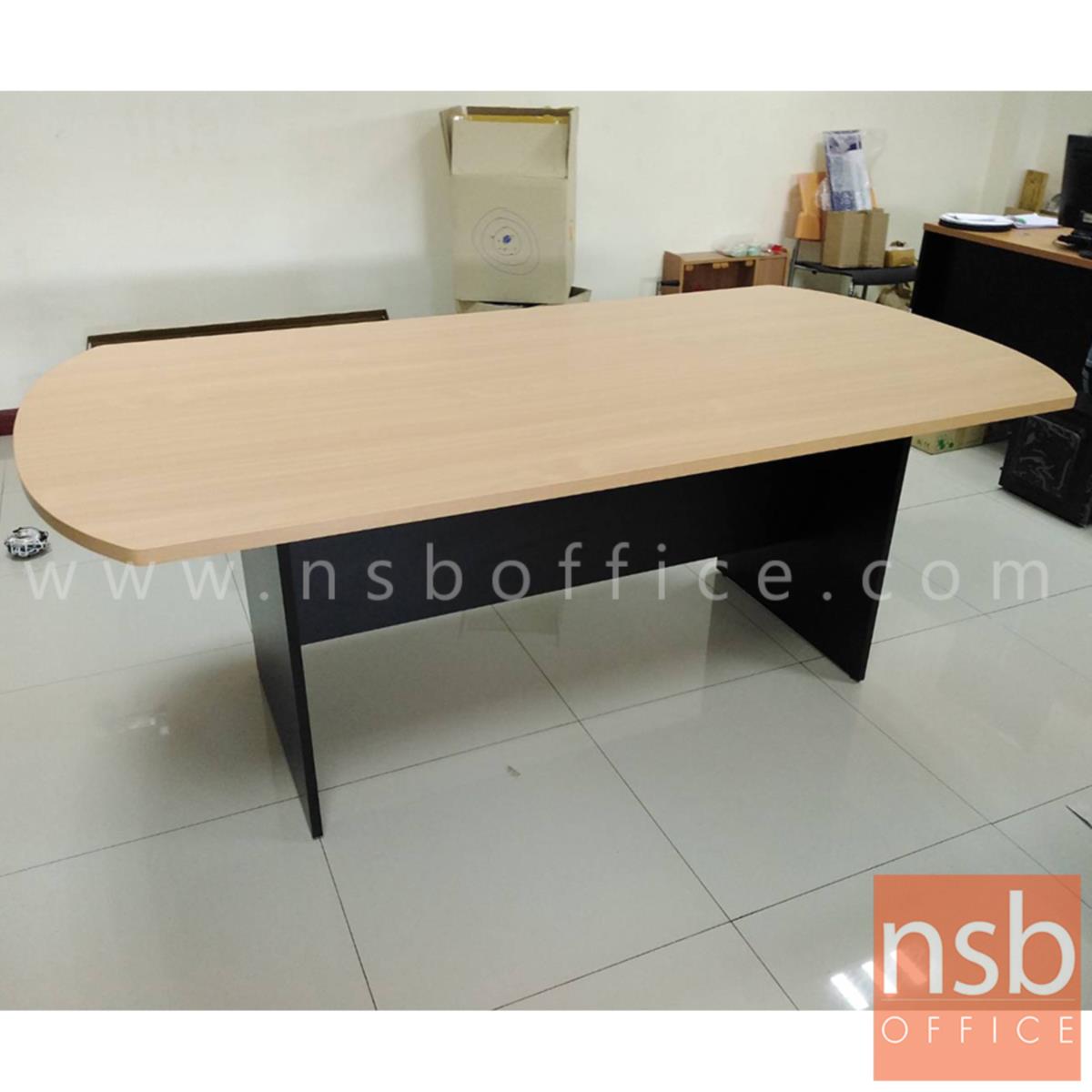 โต๊ะประชุมหัวโค้ง  ขนาด 180W, 200W, 240W cm. พร้อมระบบคานไม้ ขาไม้